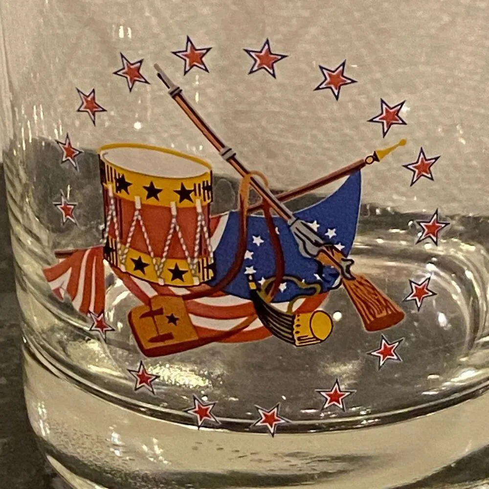 vintage 1976 Bicentennial Lowball drinking glasses patriotic Americana